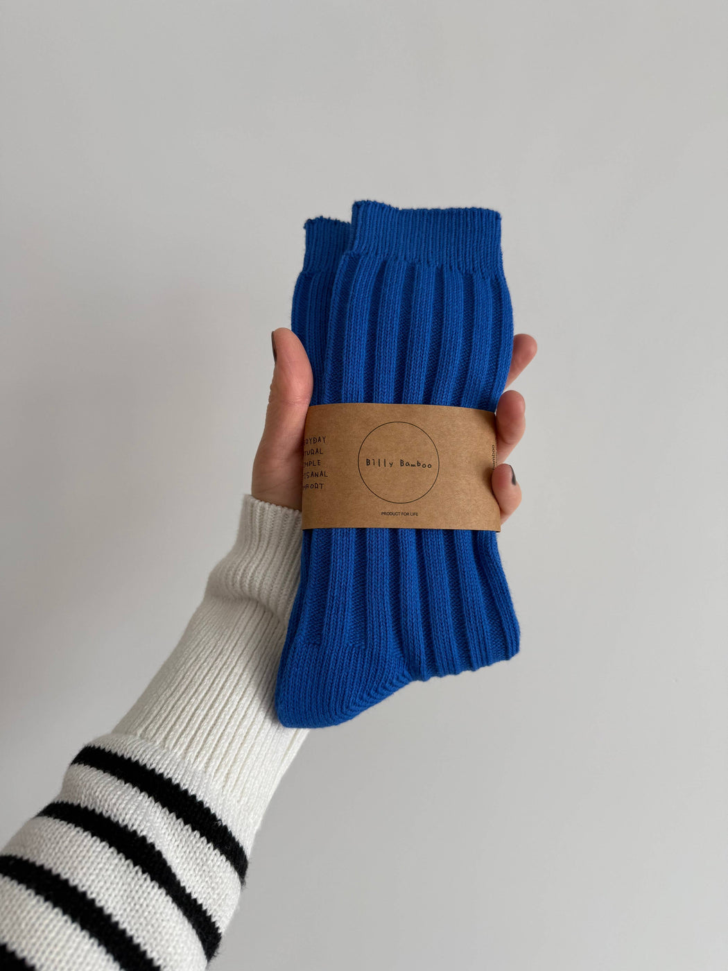 EVERYDAY COTTON RIBBED SOCKS | BRIGHT BLUE