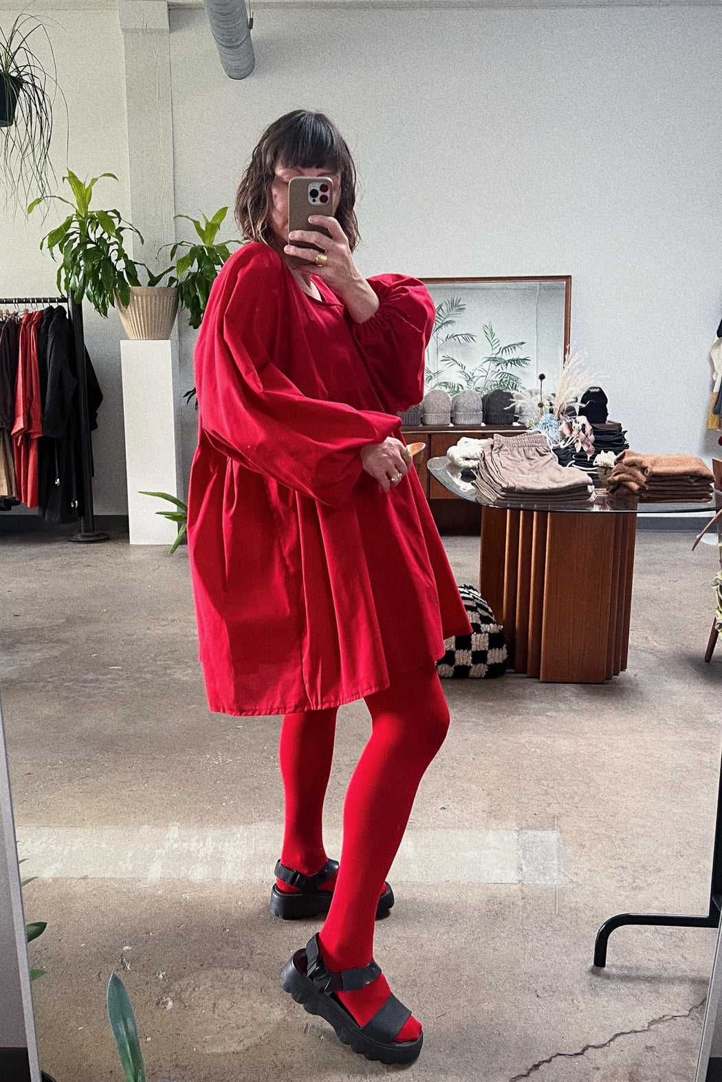 Flowing Mini Dress | Red