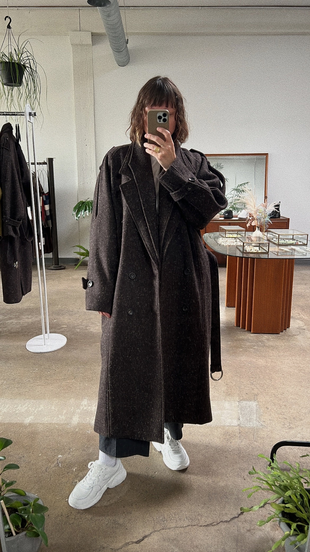 Double Collar Overcoat | Chocolate Wooly Melton