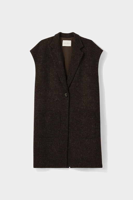 Modern Weaving | Elongated Vest | Chocolate Wooly Melton | Hazel & Rose | Minneapolis