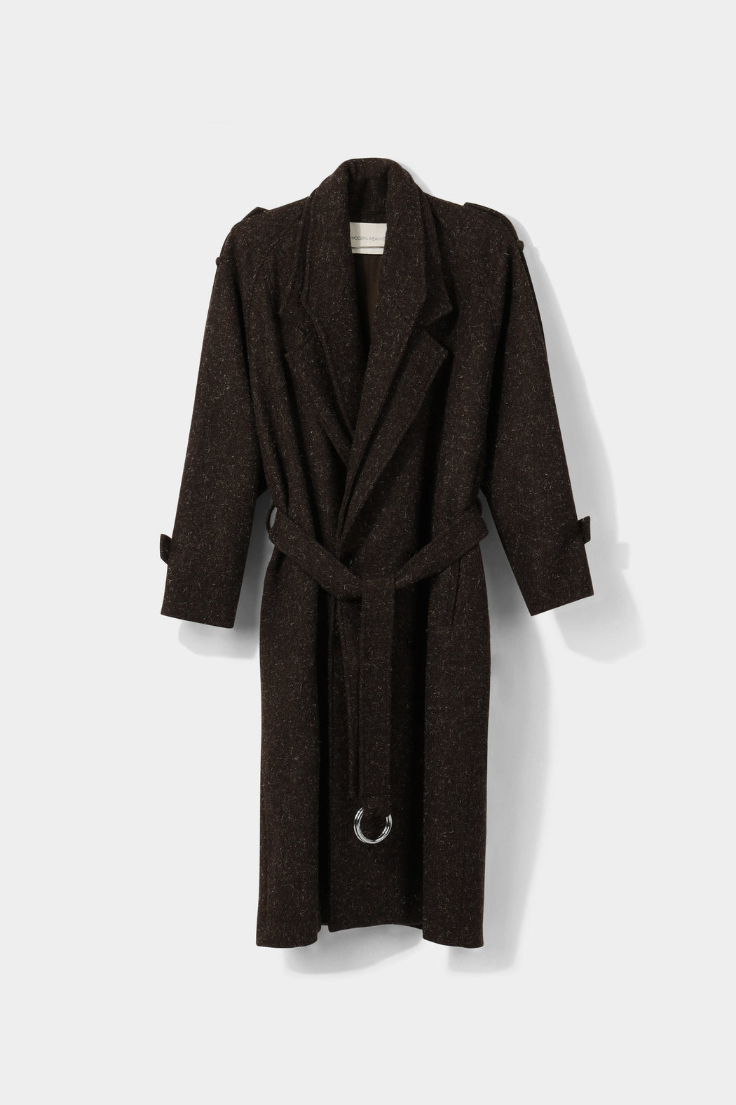 Modern Weaving | Double Collar Overcoat | Chocolate Wooly Melton | Hazel & Rose | Minneapolis