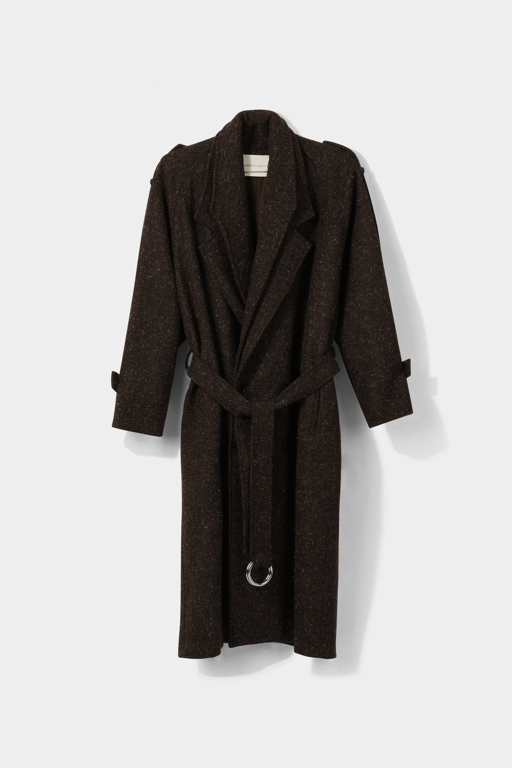 Modern Weaving | Double Collar Overcoat | Chocolate Wooly Melton | Hazel & Rose | Minneapolis
