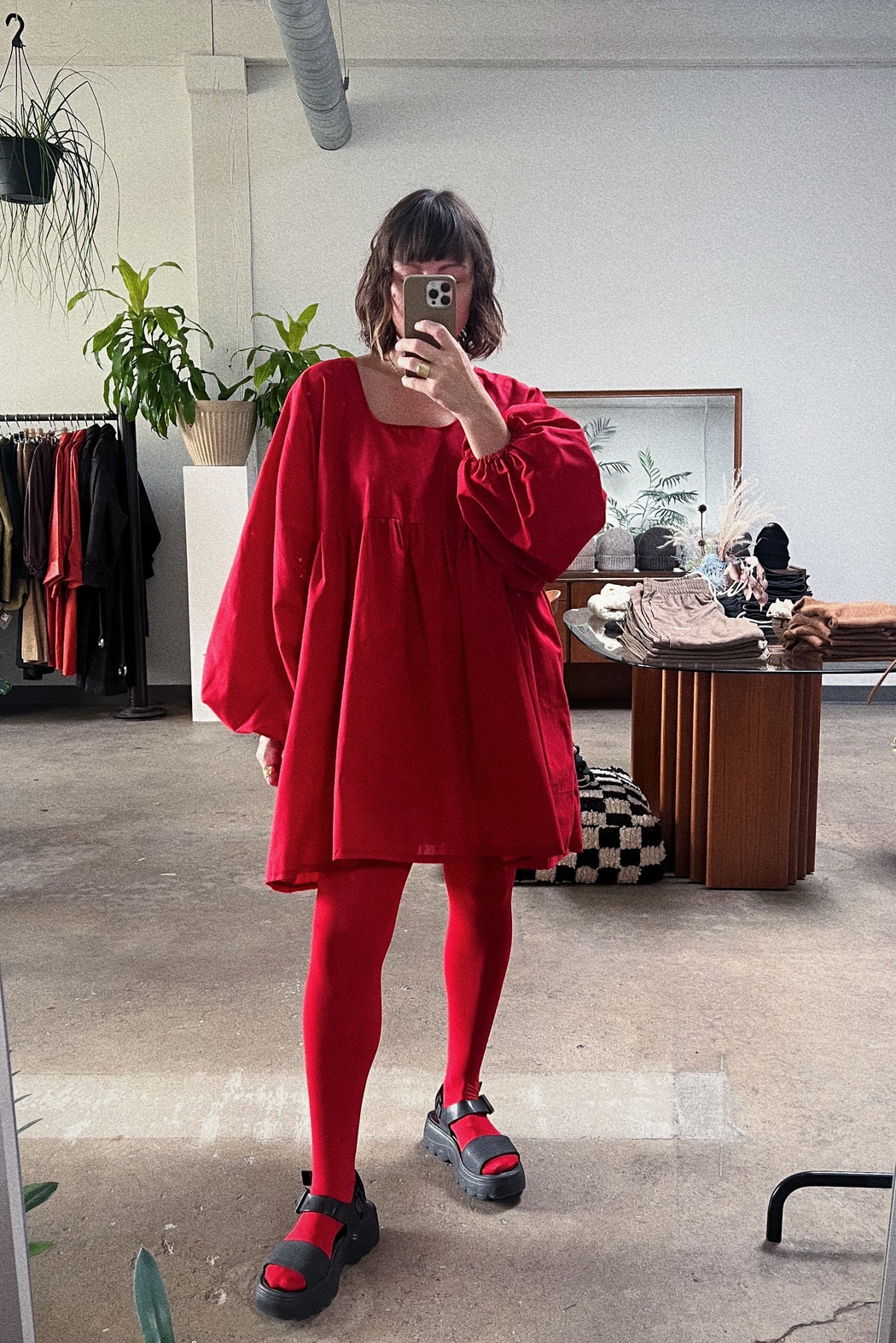 Flowing Mini Dress | Red