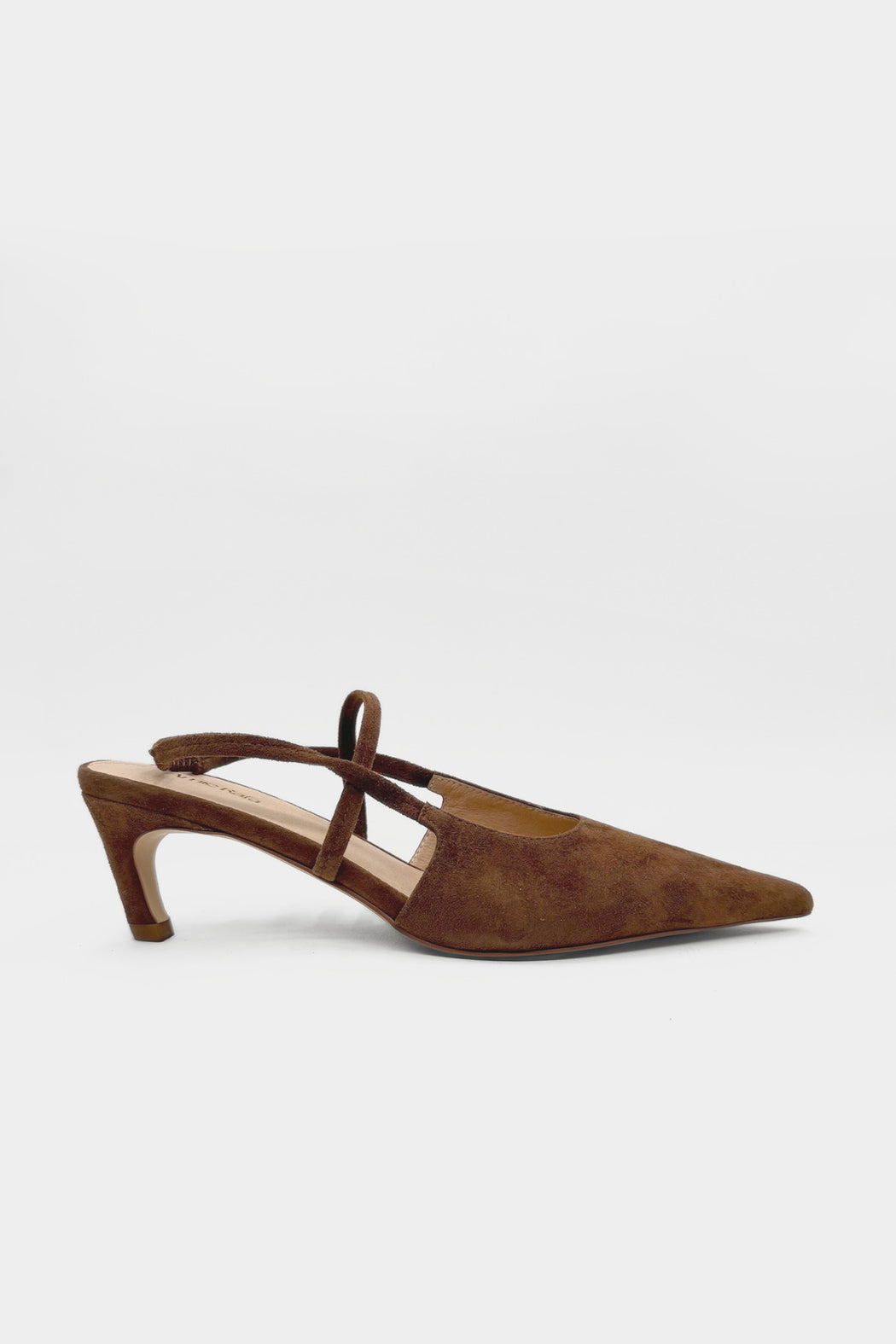 Connie Suede Sling Back Heels | Brown Suede