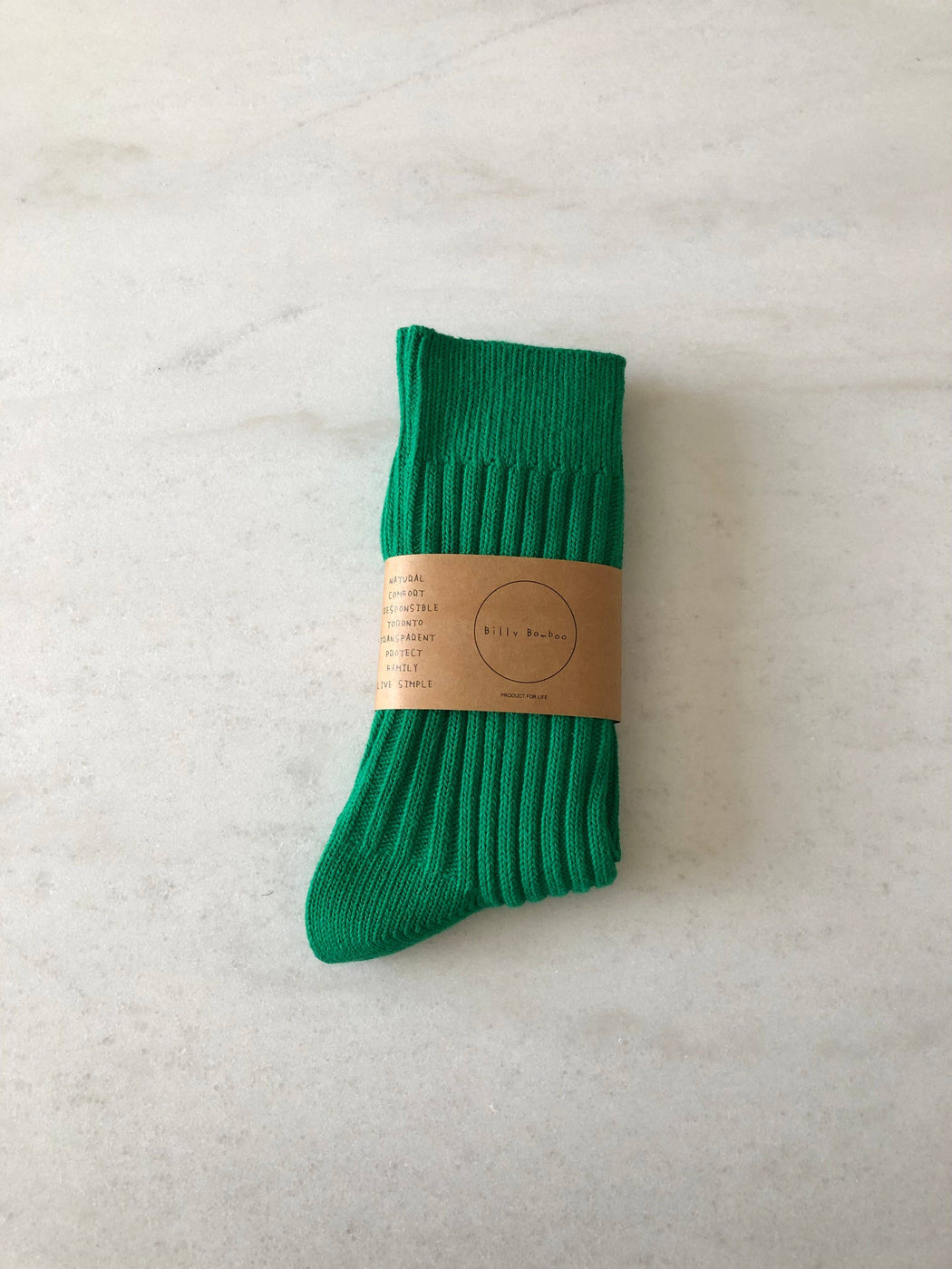 RIBBED COTTON HIGH SOCKS | BRIGHT GREEN