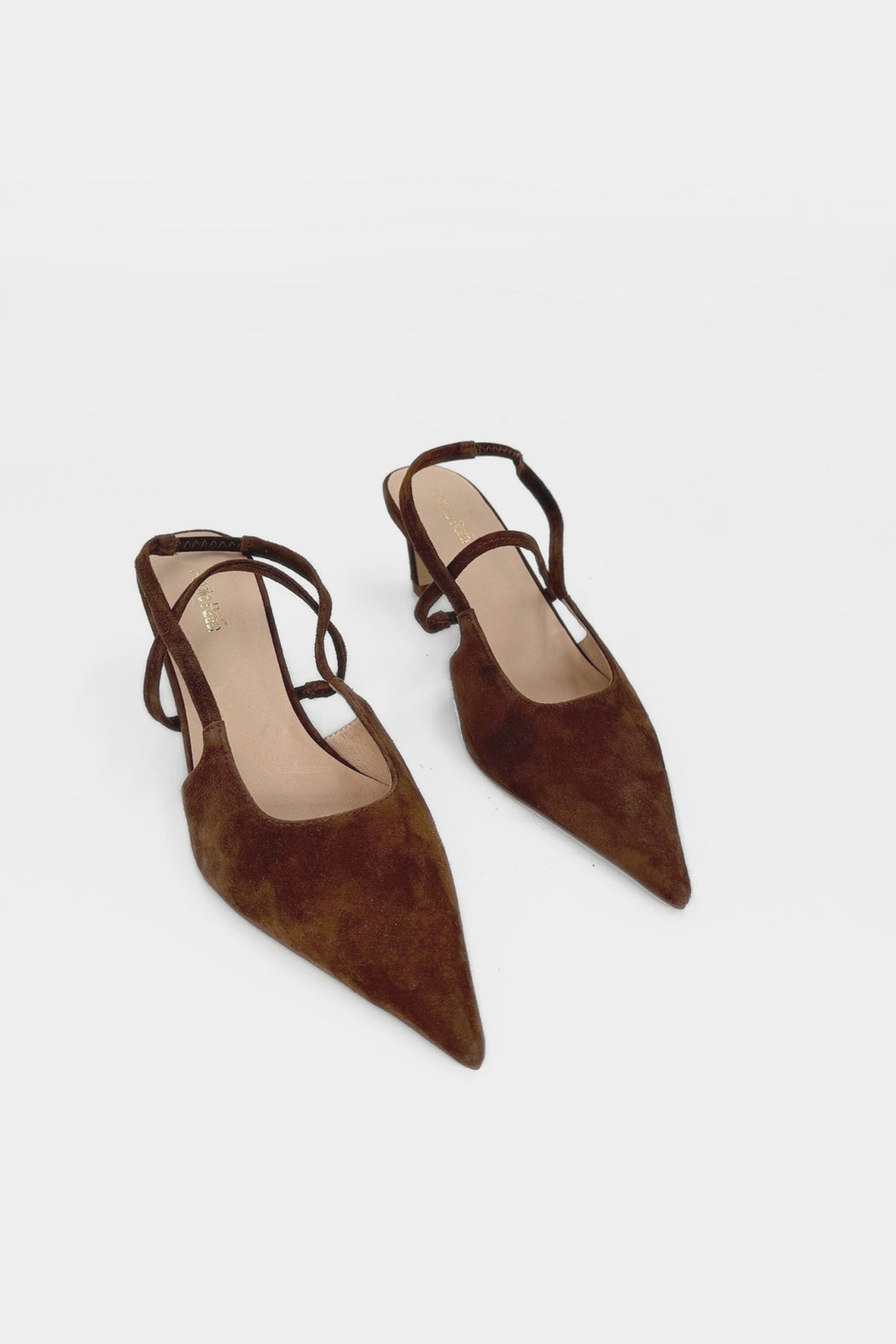 Connie Suede Sling Back Heels | Brown Suede