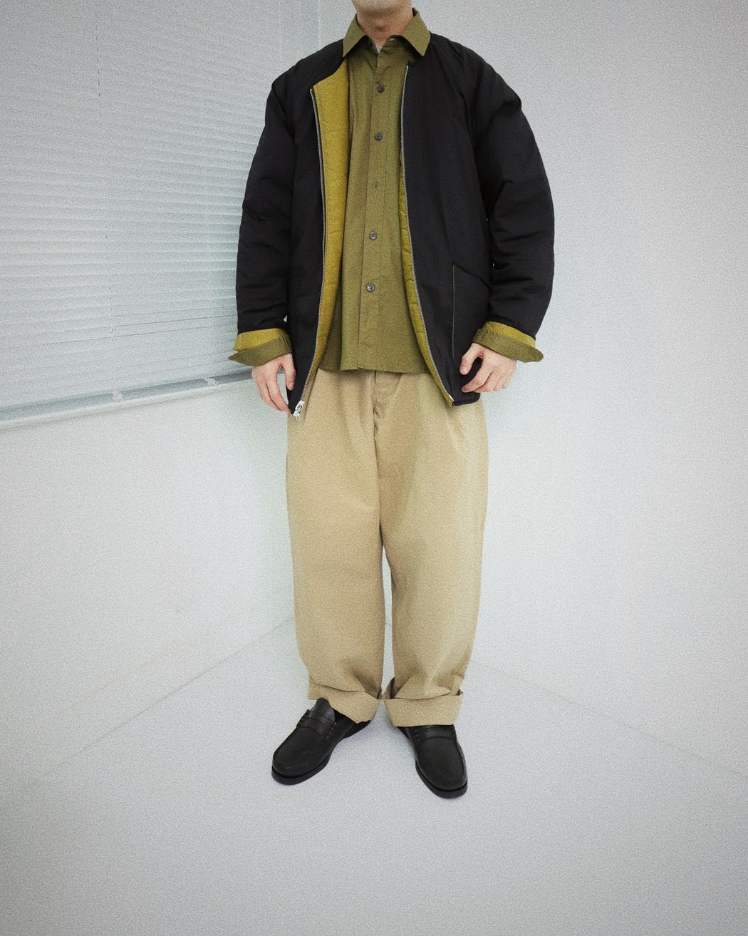 BIG LINER REVERSIBLE JACKET #604 | Black & Olive