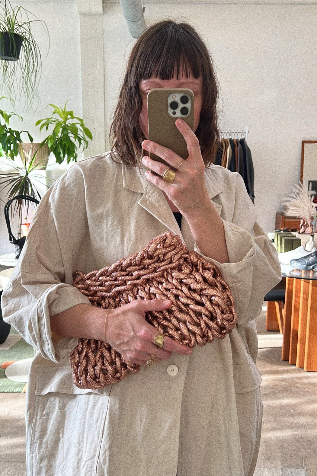Susi Clutch | Copper Lurex