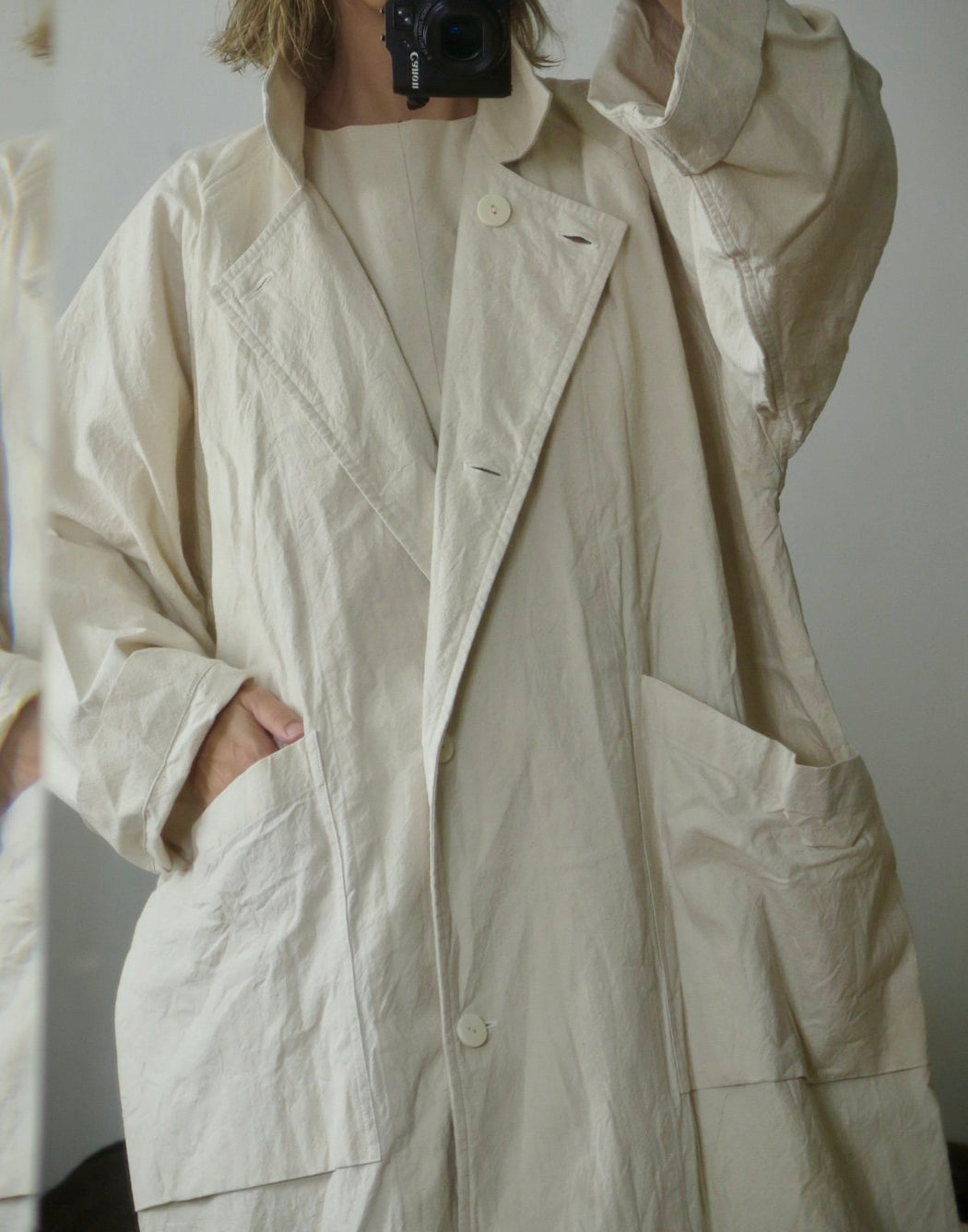 LIGHT CANVAS TRENCH COAT