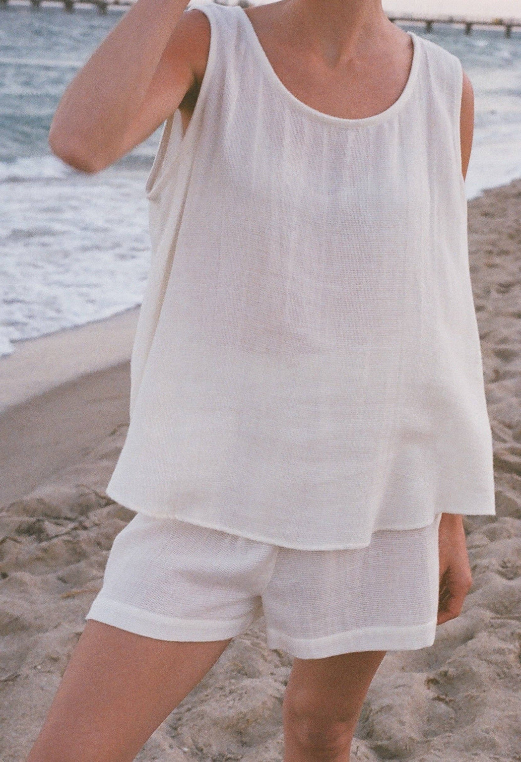 Marni Waffled Cotton Tank | Natural