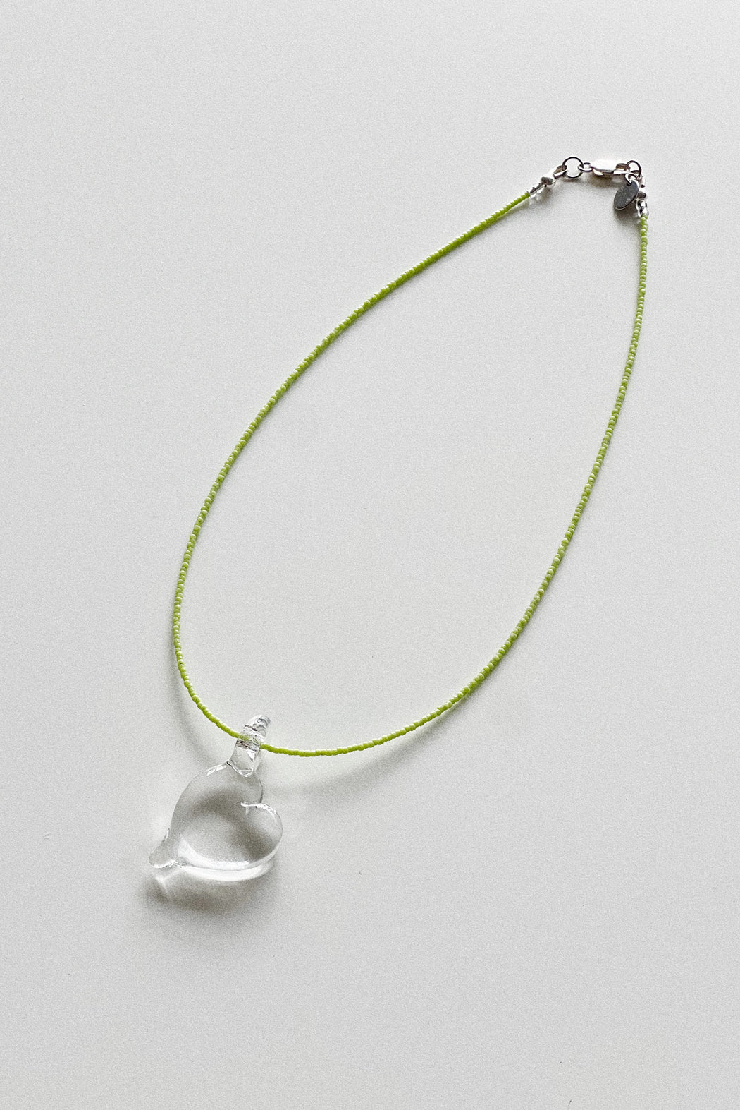 Sea + Pattern | HEART PENDANT NECKLACE | LIME & Clear | Hazel & Rose | Minneapolis