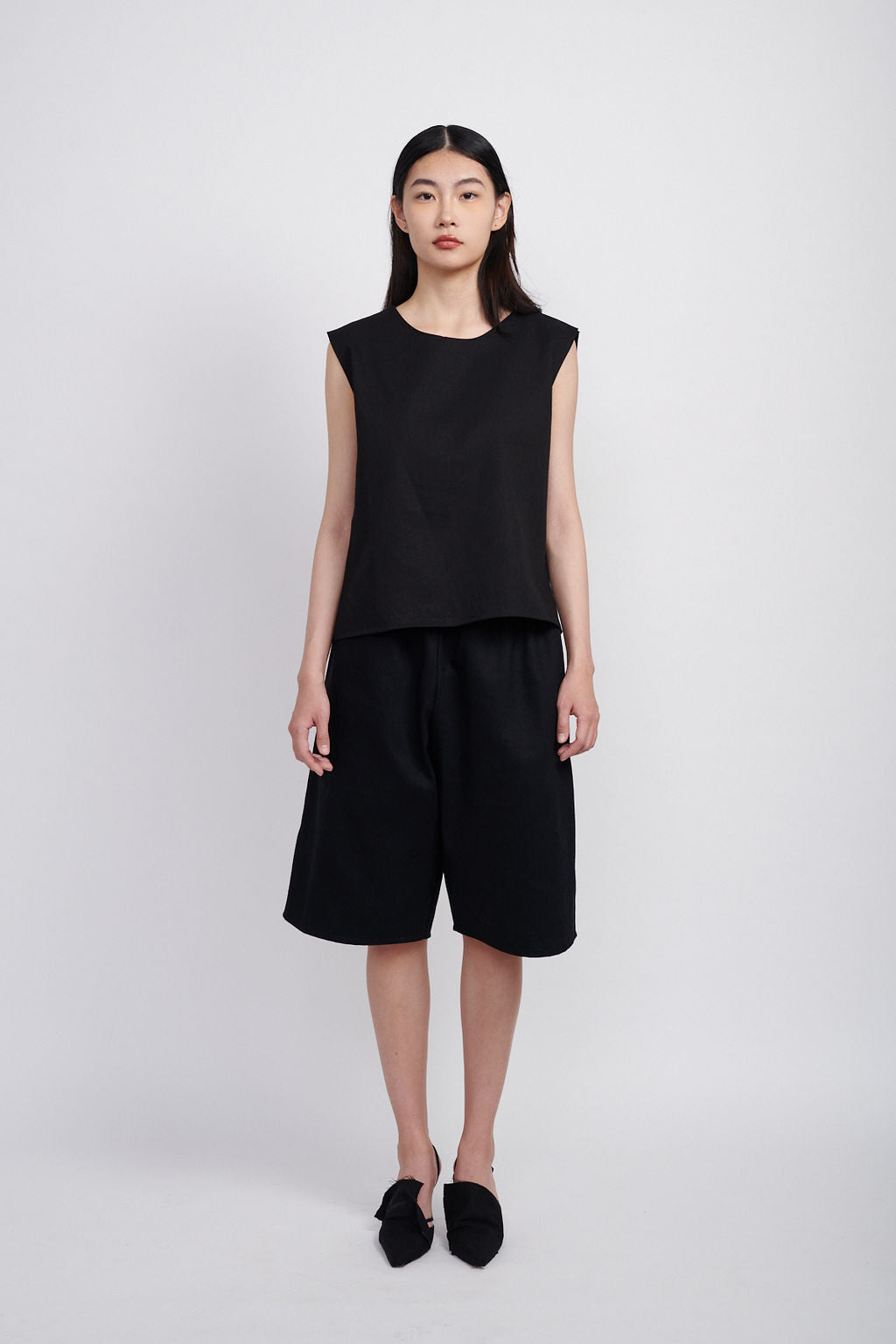 Baggy Denim Shorts | Black