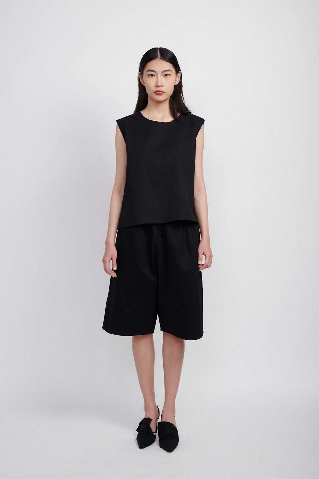 Baggy Denim Shorts | Black