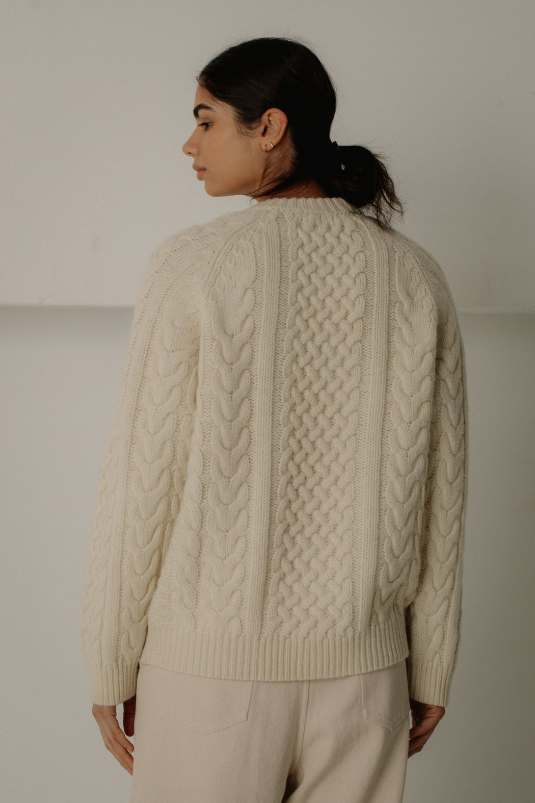 Bare Knitwear | Porteau Cable Crew | Ecru | Hazel & Rose | Minneapolis