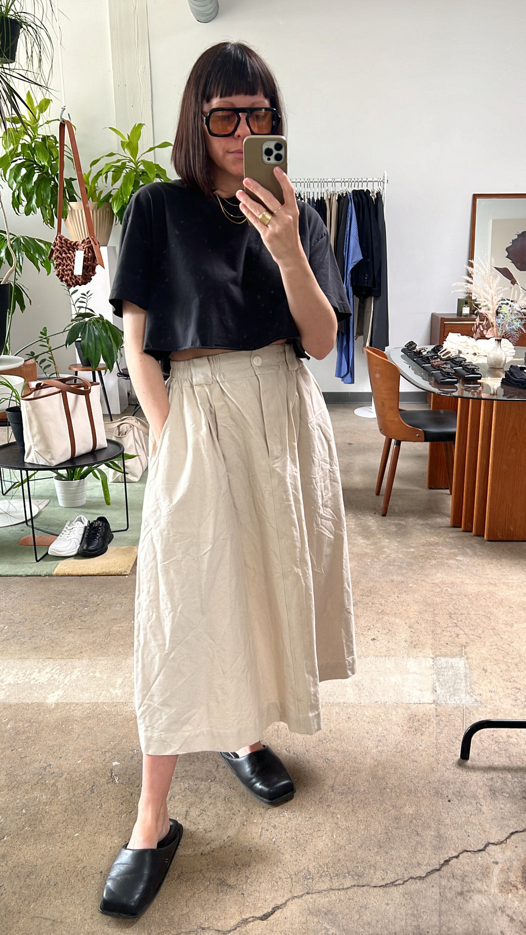 Canvas Maxi Skirt
