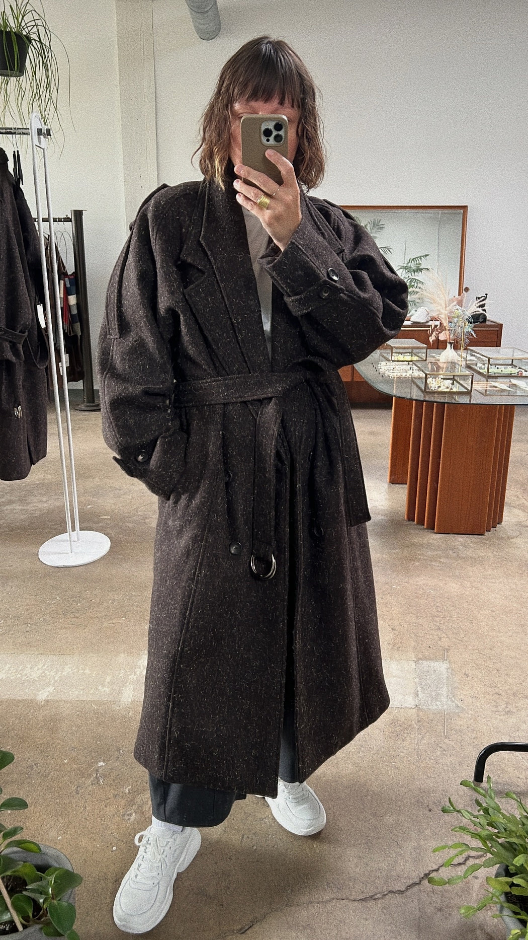 Double Collar Overcoat | Chocolate Wooly Melton