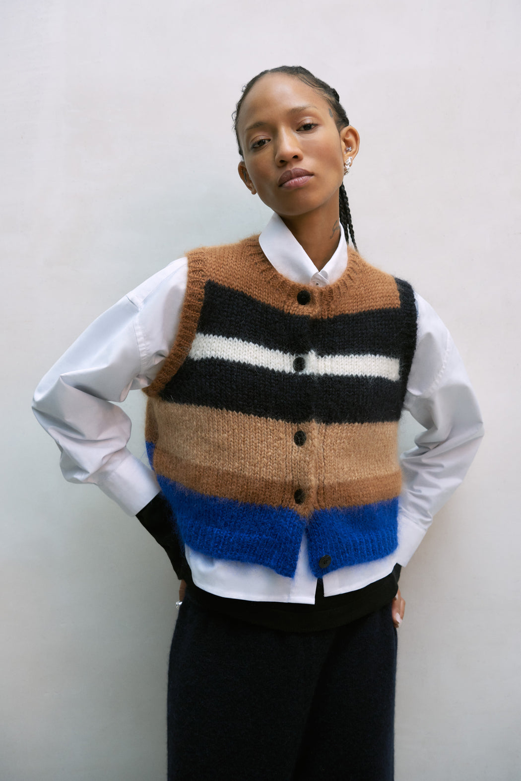 Cordera | MOHAIR STRIPED WAISTCOAT | MULTI | Hazel & Rose | Minneapolis