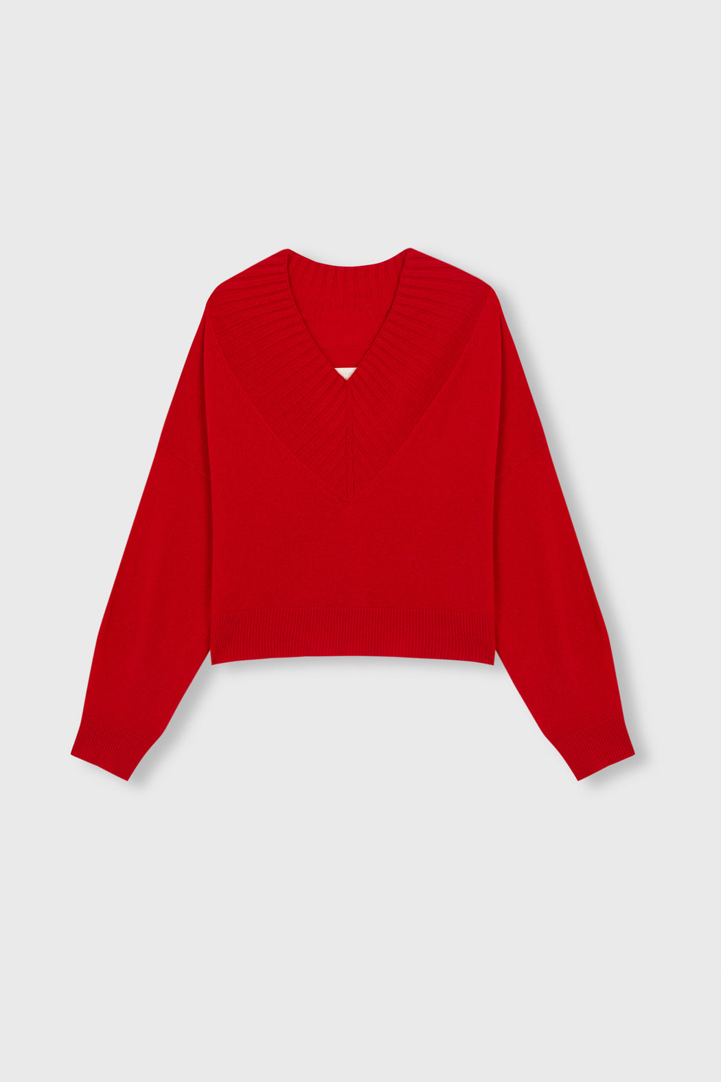 Cordera | CASHMERE RIBBED NECK SWEATER | RED | Hazel & Rose | Minneapolis