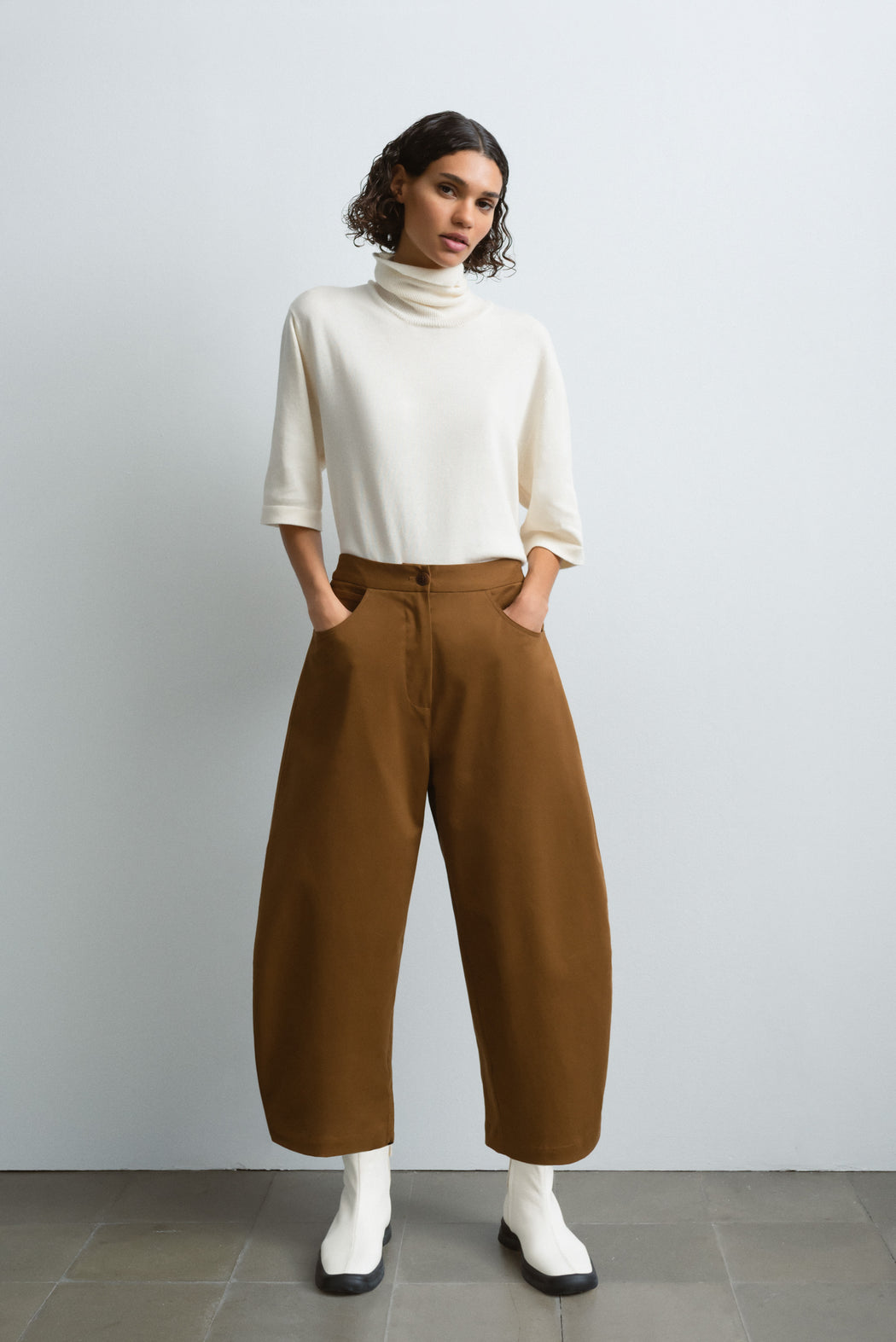 Cordera | SOFT COTTON CURVED PANTS | TOFFEE | Hazel & Rose | Minneapolis