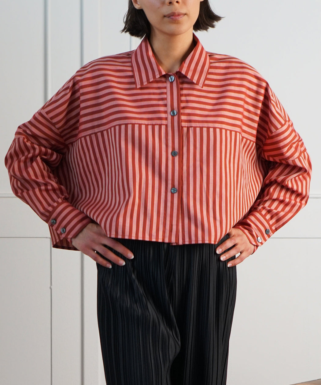 STRIPED ELLIE BUTTON DOWN