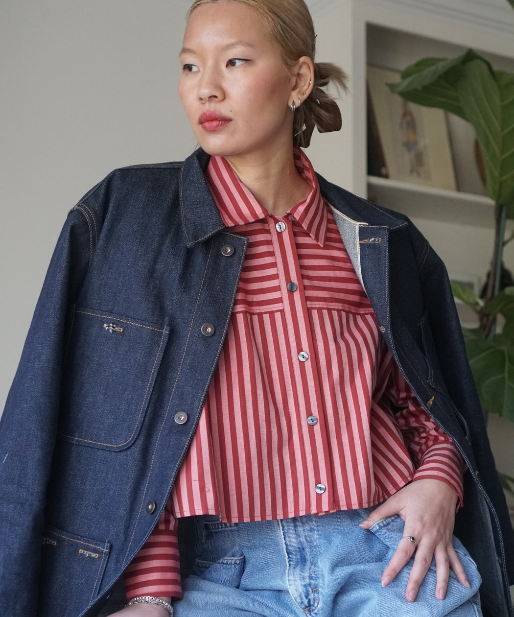 STRIPED ELLIE BUTTON DOWN