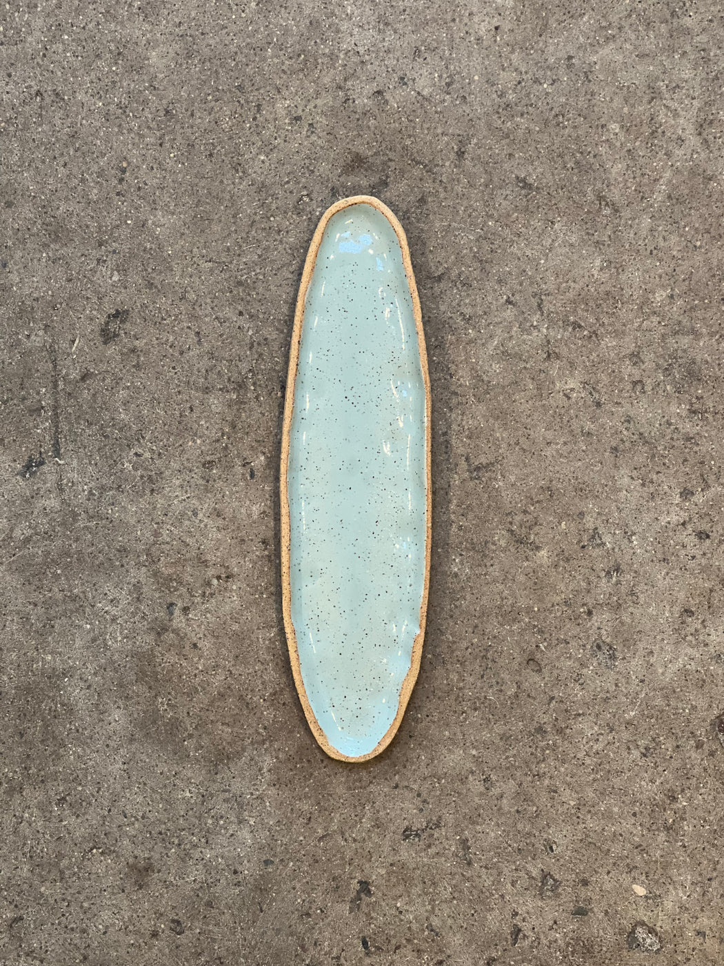 Skinny Oval Ceramic Tray | Blue