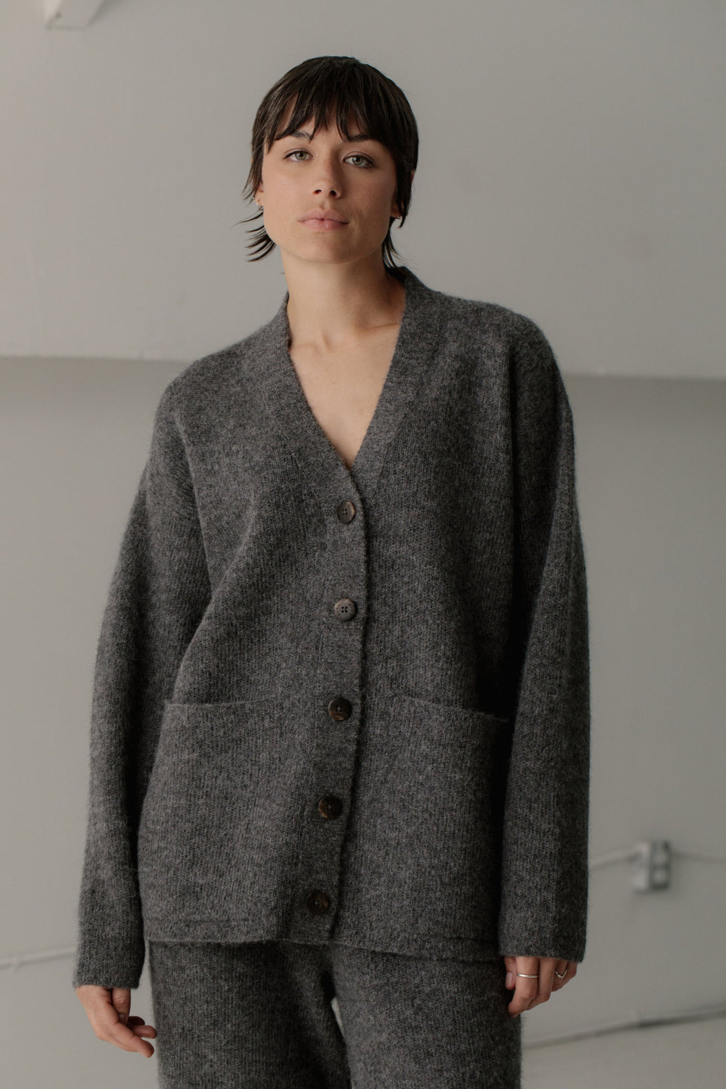 Bare Knitwear | Alpaca Harvest Cardigan | Ash | Hazel & Rose | Minneapolis