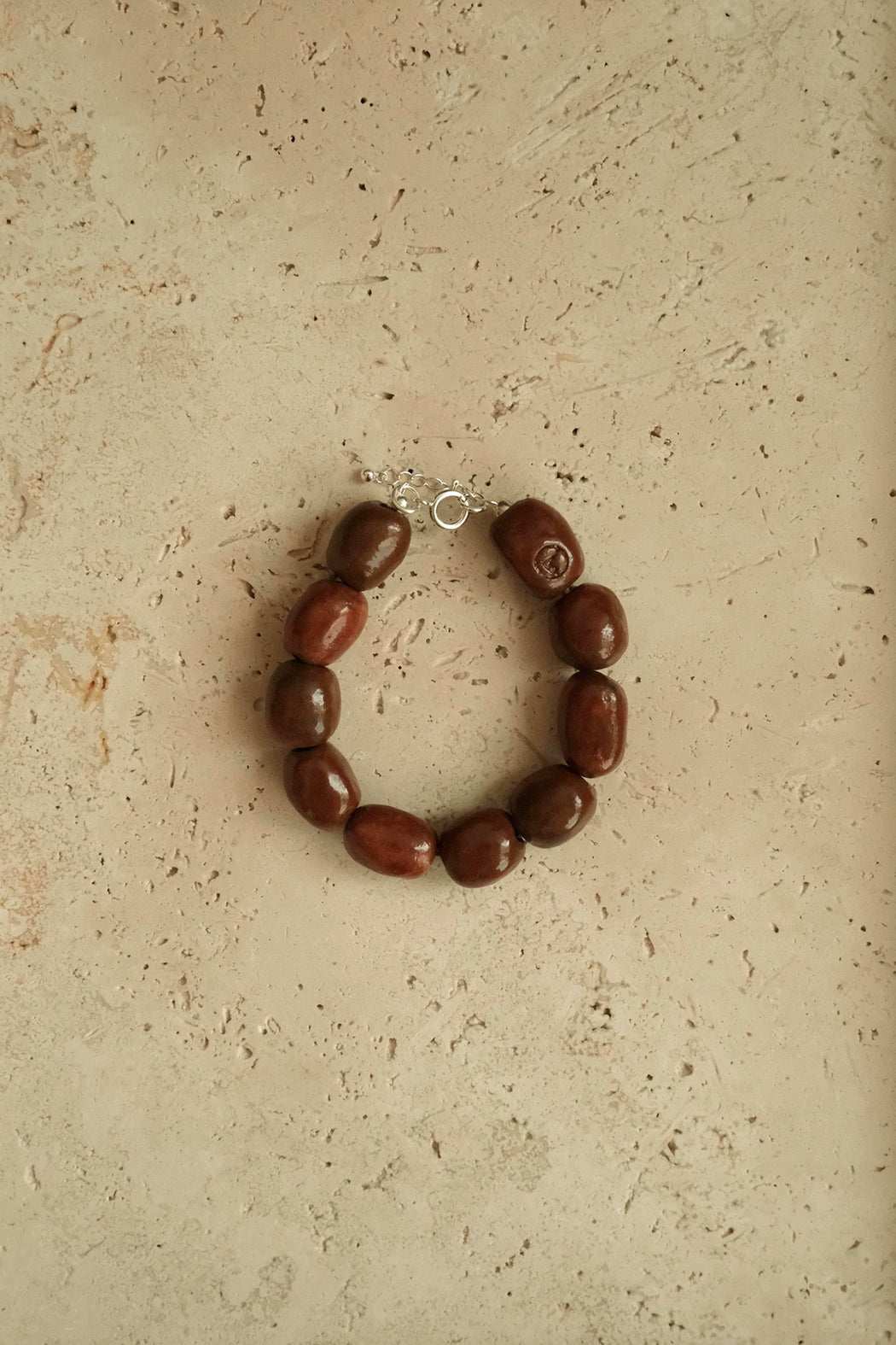 Kalamata Beaded Porcelain Bracelet | Sienna Brown