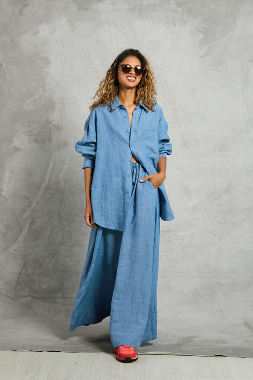 Palazzo Pant in Linen | Chambray