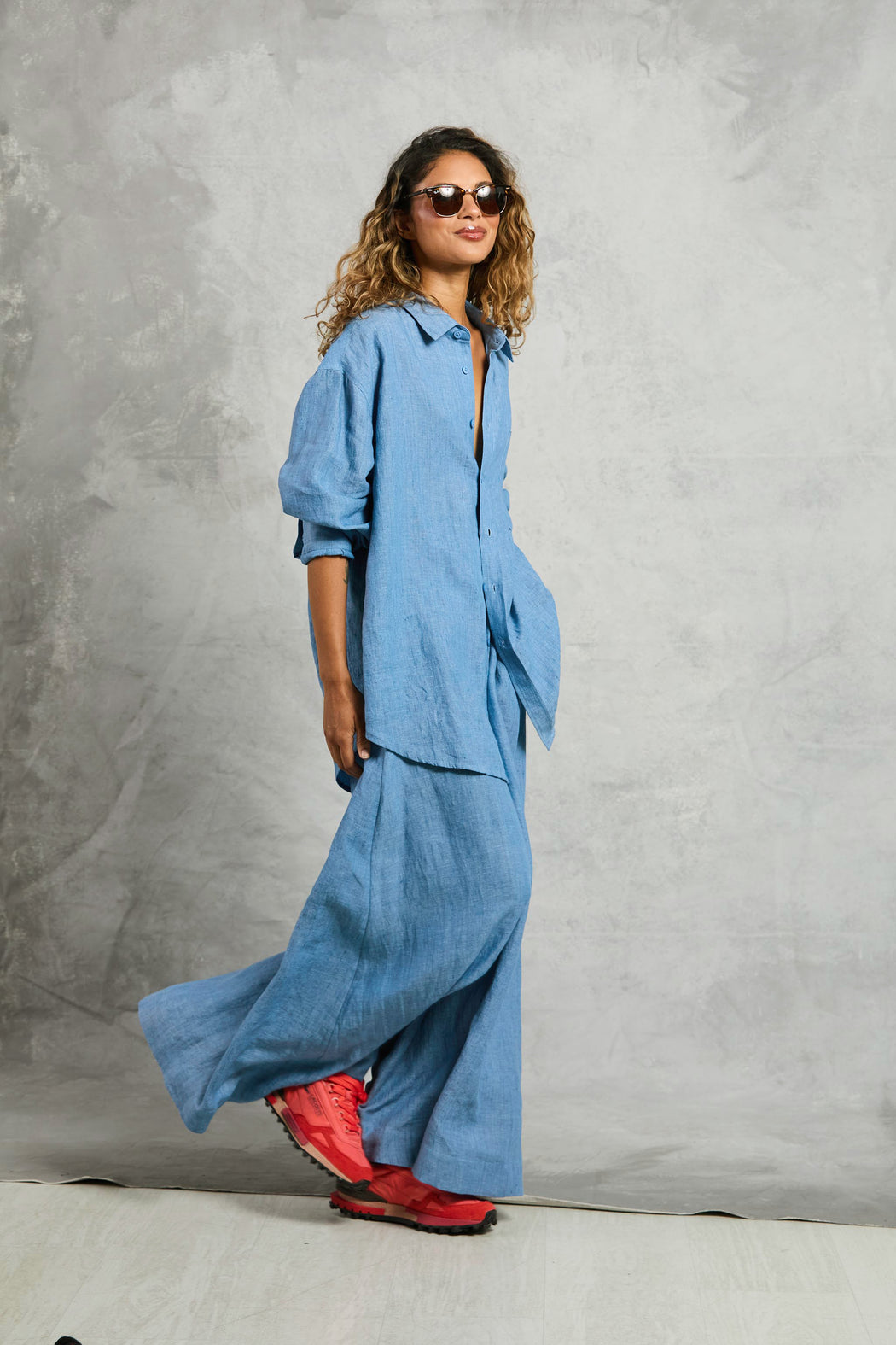 Palazzo Pant in Linen | Chambray