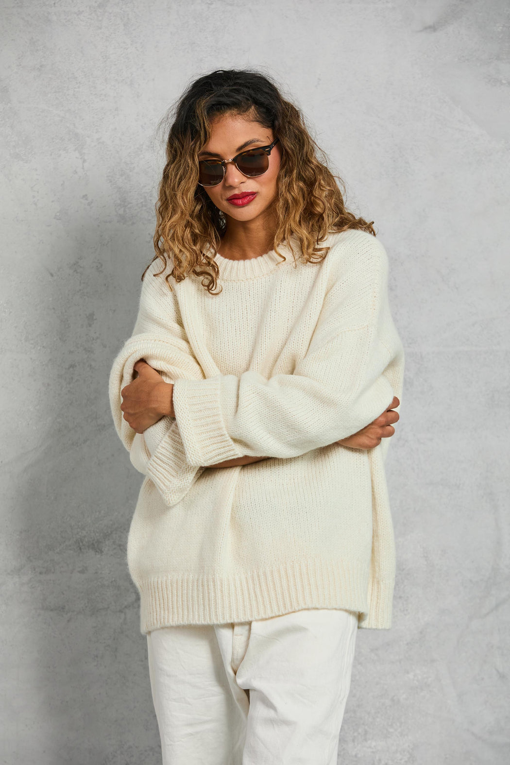 Boyfriend Sweater | Cream