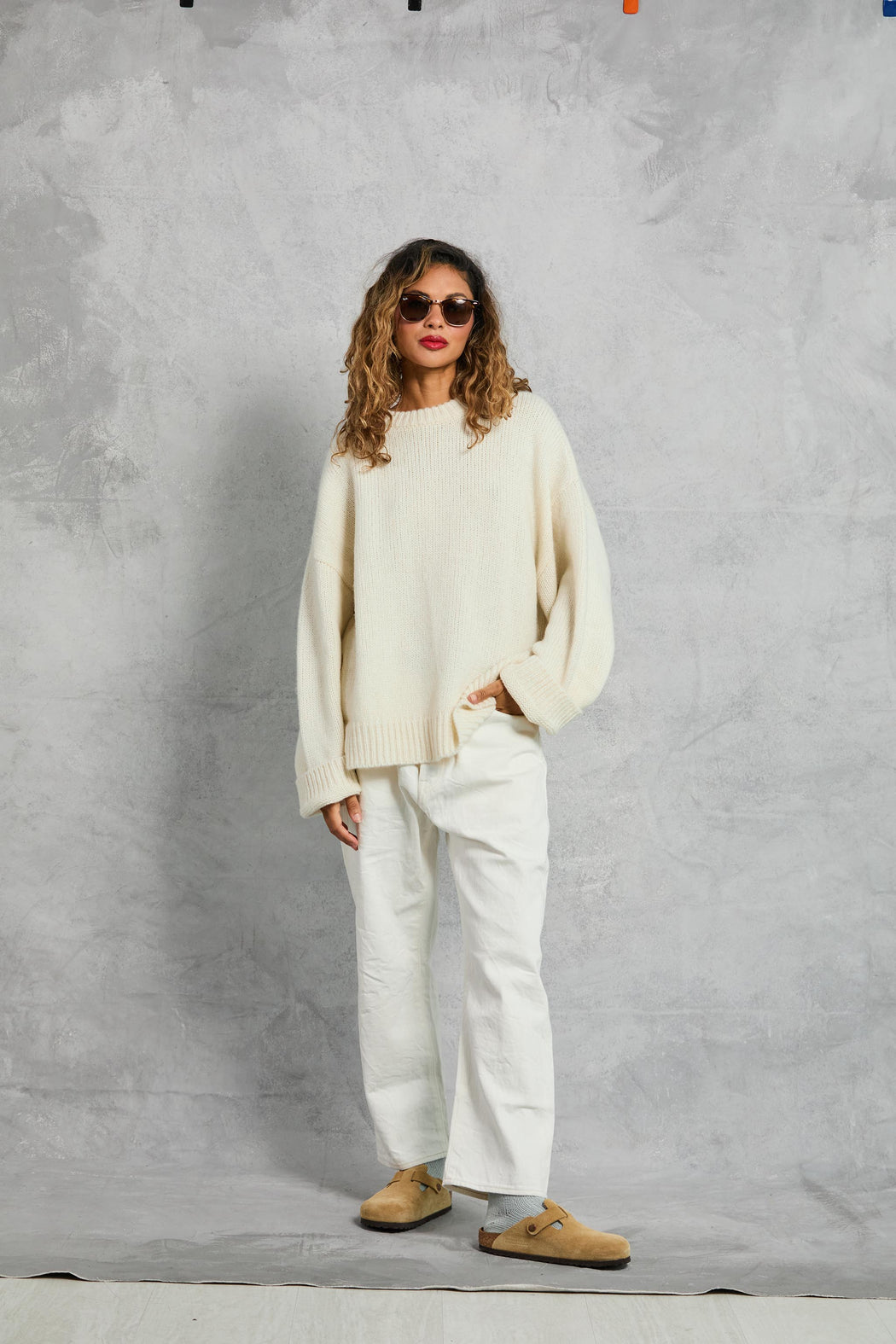 Boyfriend Sweater | Cream