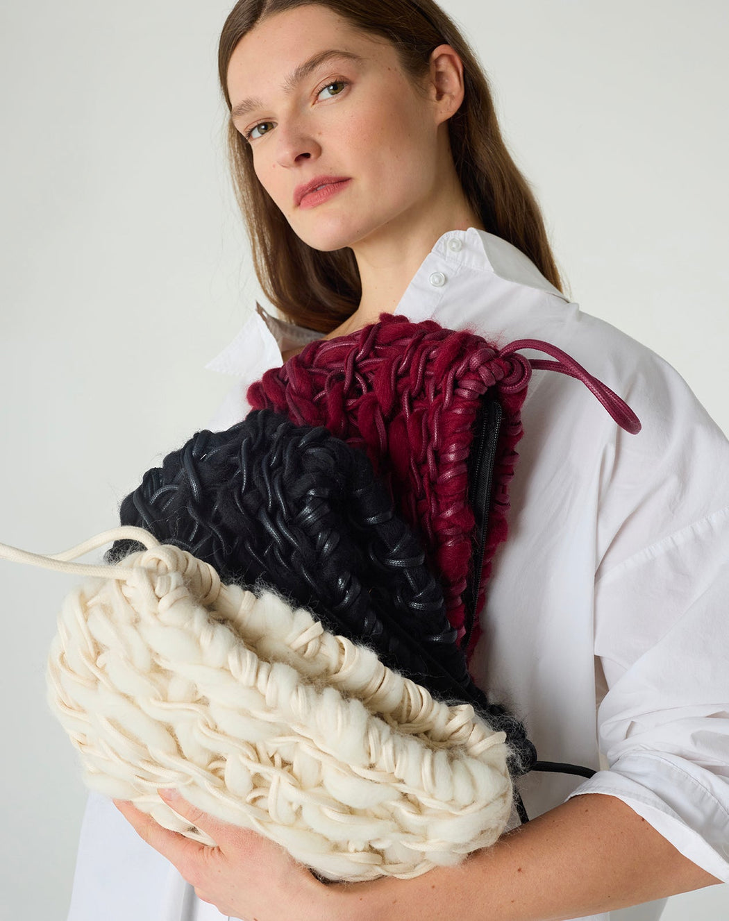 Maia Clutch | Wine Cotton & Mohair