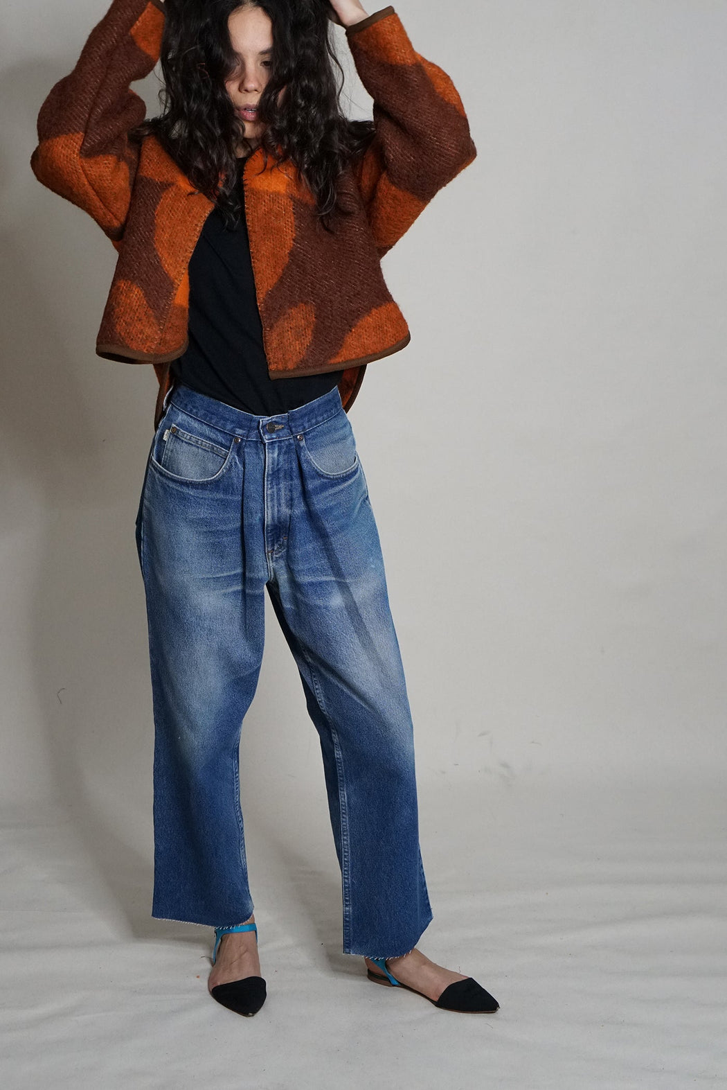 UPCYCLED FRONT PLEAT DENIM