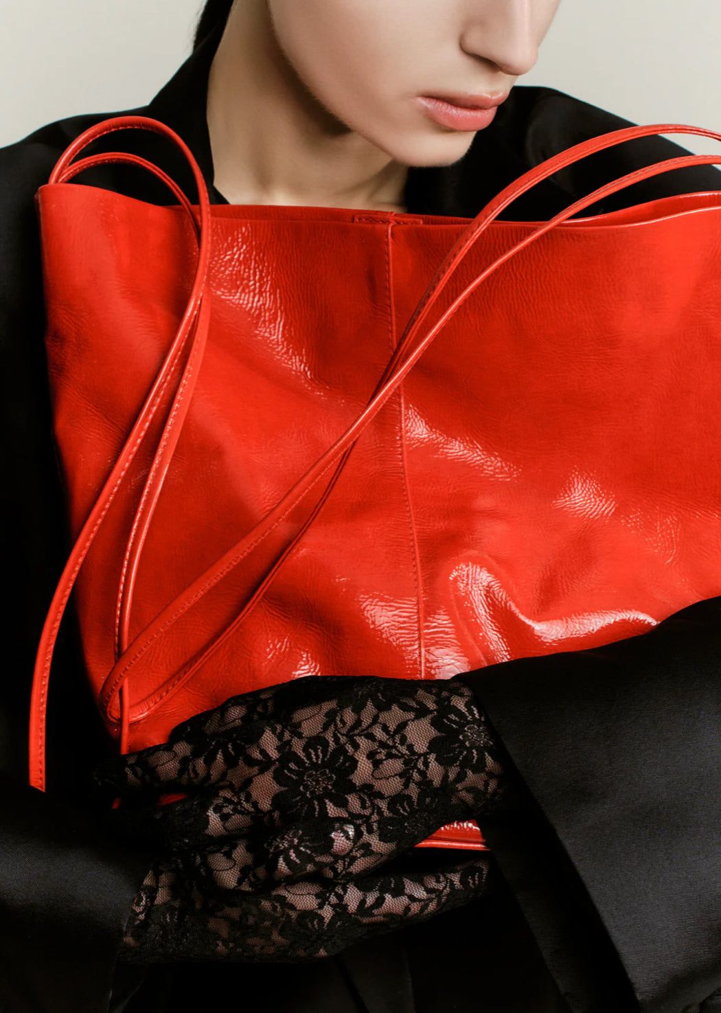 Single Strap Crossbody Bag | Glossed Crimson