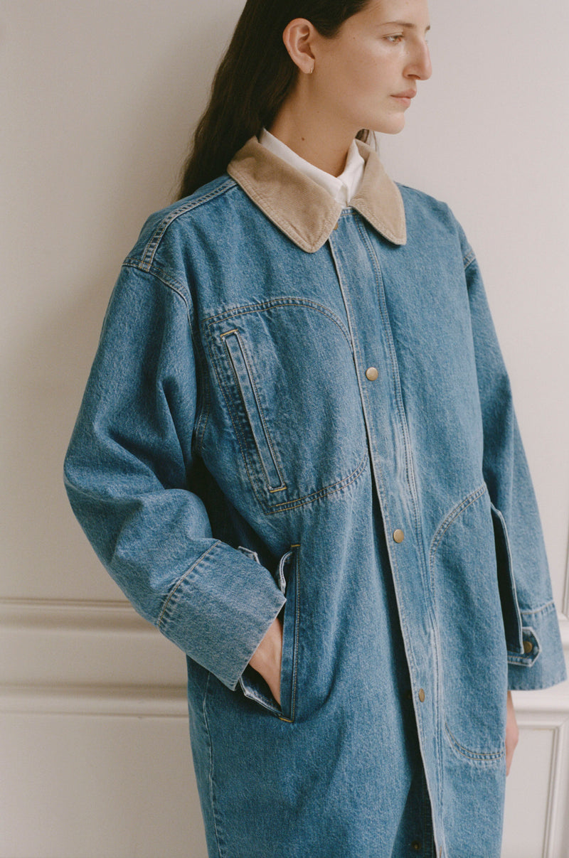 TOWN AND COUNTRY COAT | MEDIUM BLUE