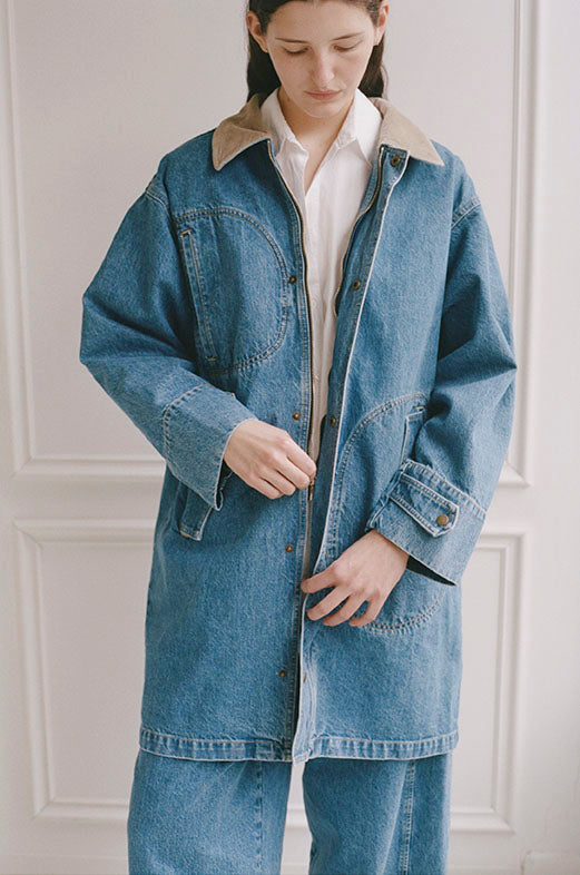 TOWN AND COUNTRY COAT | MEDIUM BLUE