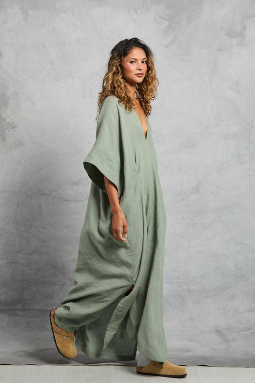 LINEN THROW ON DRESS | Limestone
