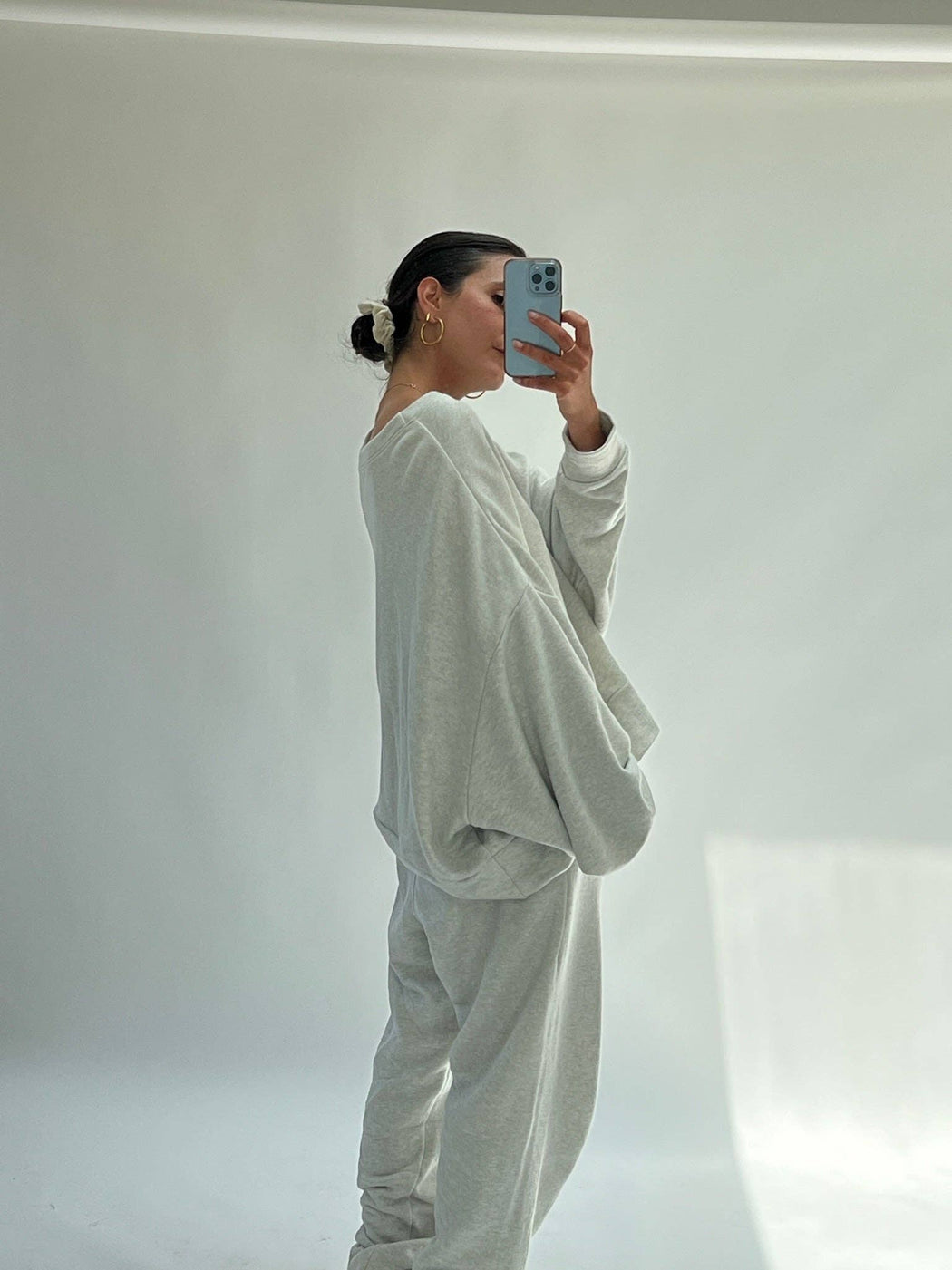Margot Cotton Modal Cropped Sweatshirt | Dove