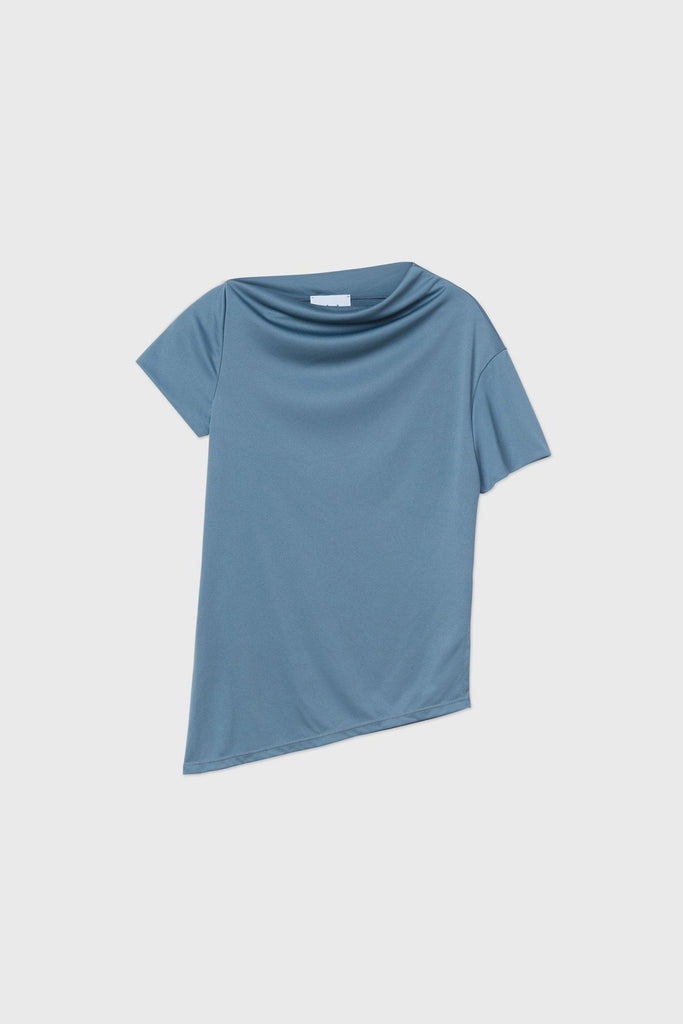 Dāl | ASYMMETRICAL SHORT SLEEVE TOP | BLUE GREY | Hazel