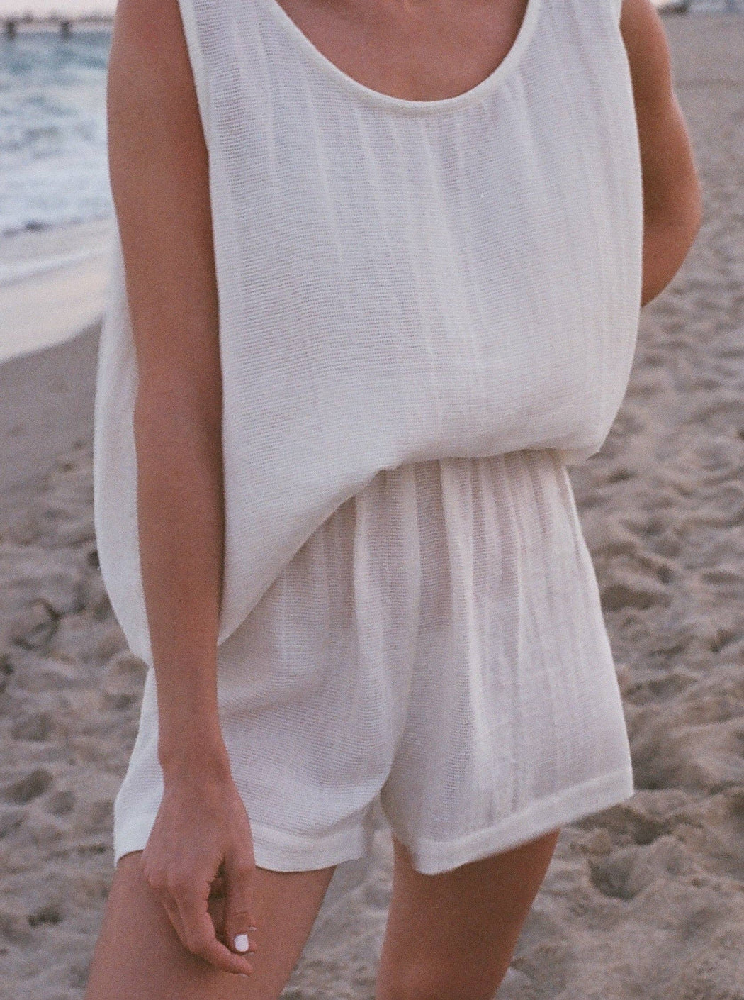 Marni Waffled Cotton Tank | Natural