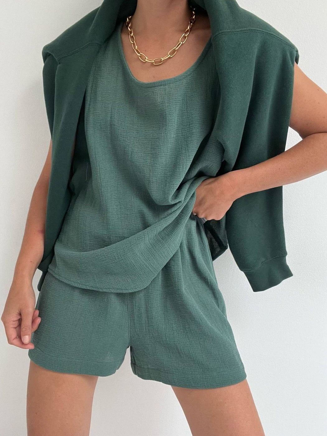 Marni Waffled Cotton Tank | Natural