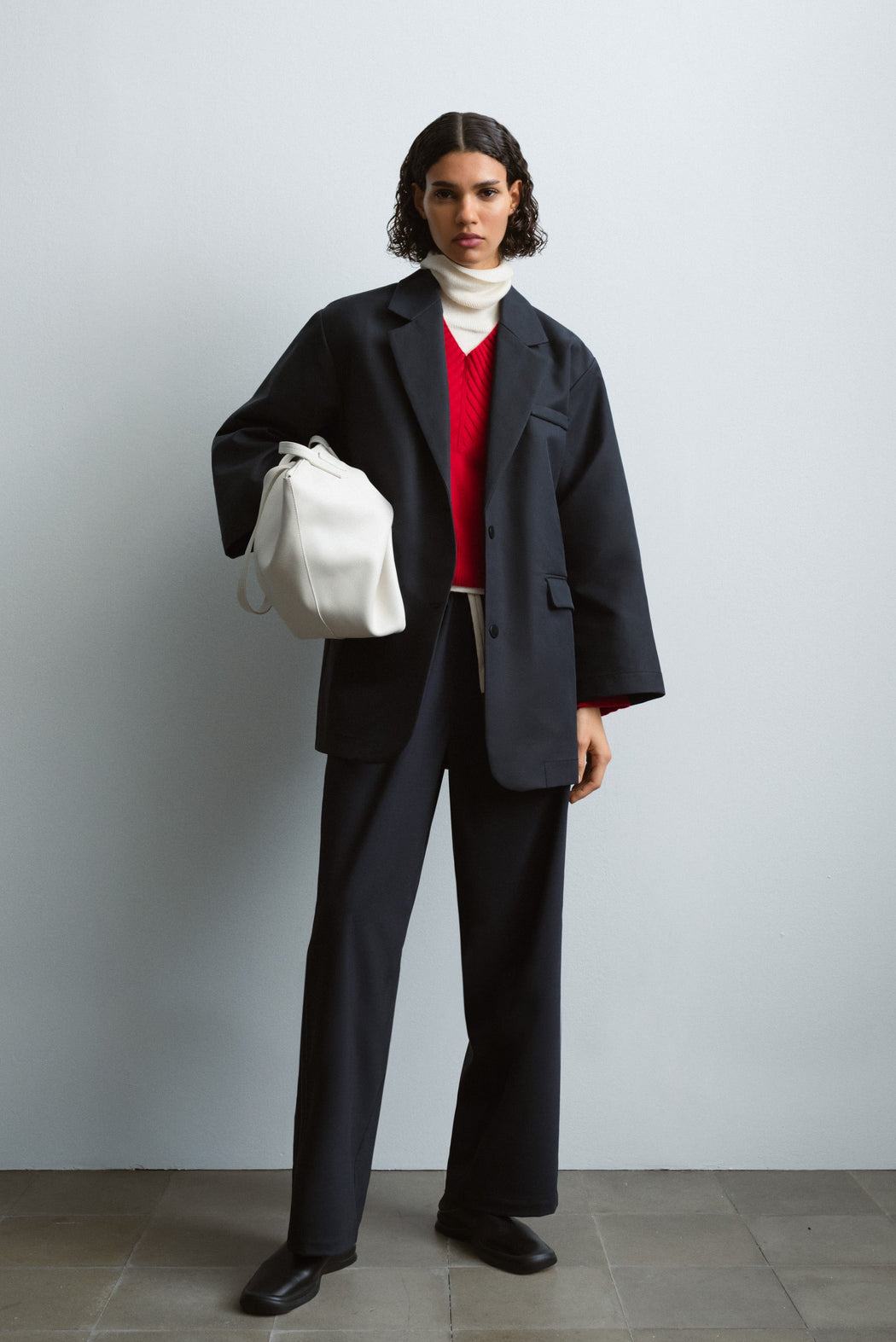 Cordera | CASHMERE RIBBED NECK SWEATER | RED | Hazel & Rose | Minneapolis