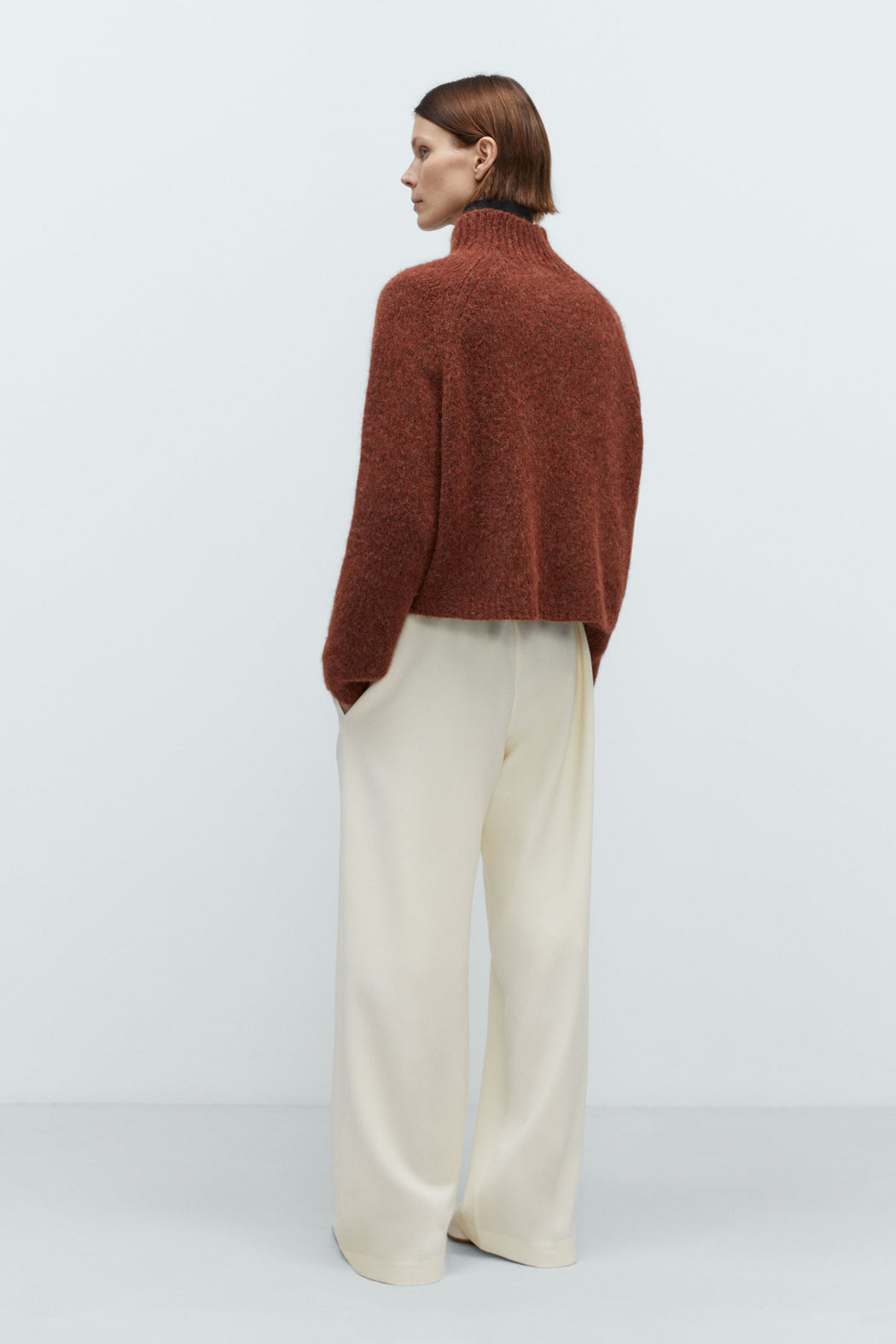 BABY ALPACA POLO SWEATER | Terracota