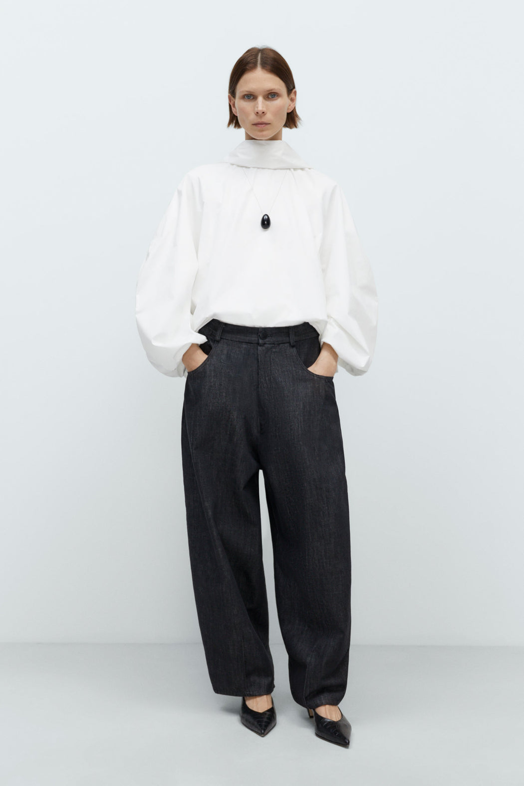 DENIM BAGGY PANTS | Black