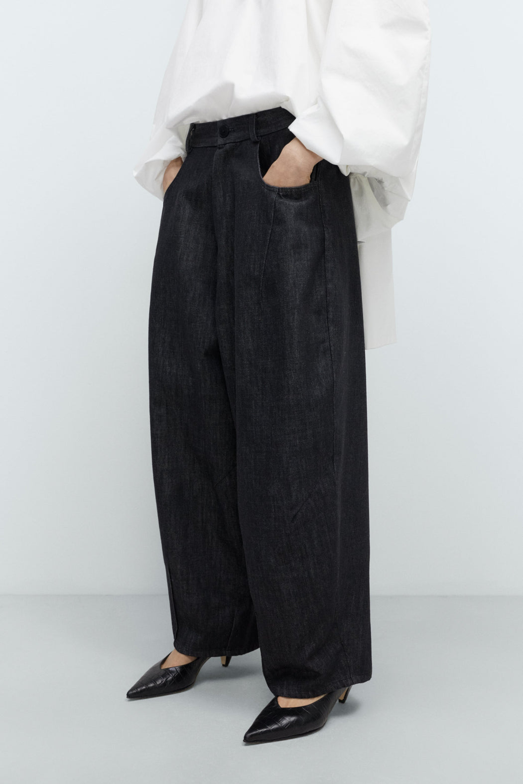DENIM BAGGY PANTS | Black