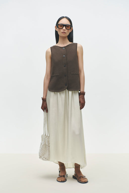 Cordera | BOAT-NECK WAISTCOAT | BROWN | Hazel & Rose | Minneapolis