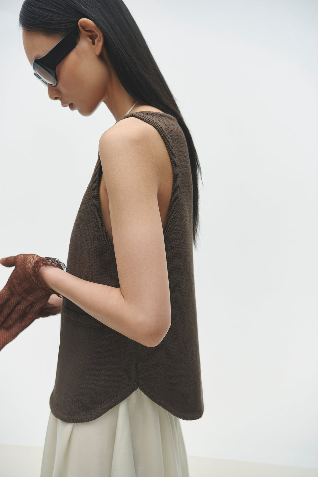 Cordera | BOAT-NECK WAISTCOAT | BROWN | Hazel & Rose | Minneapolis