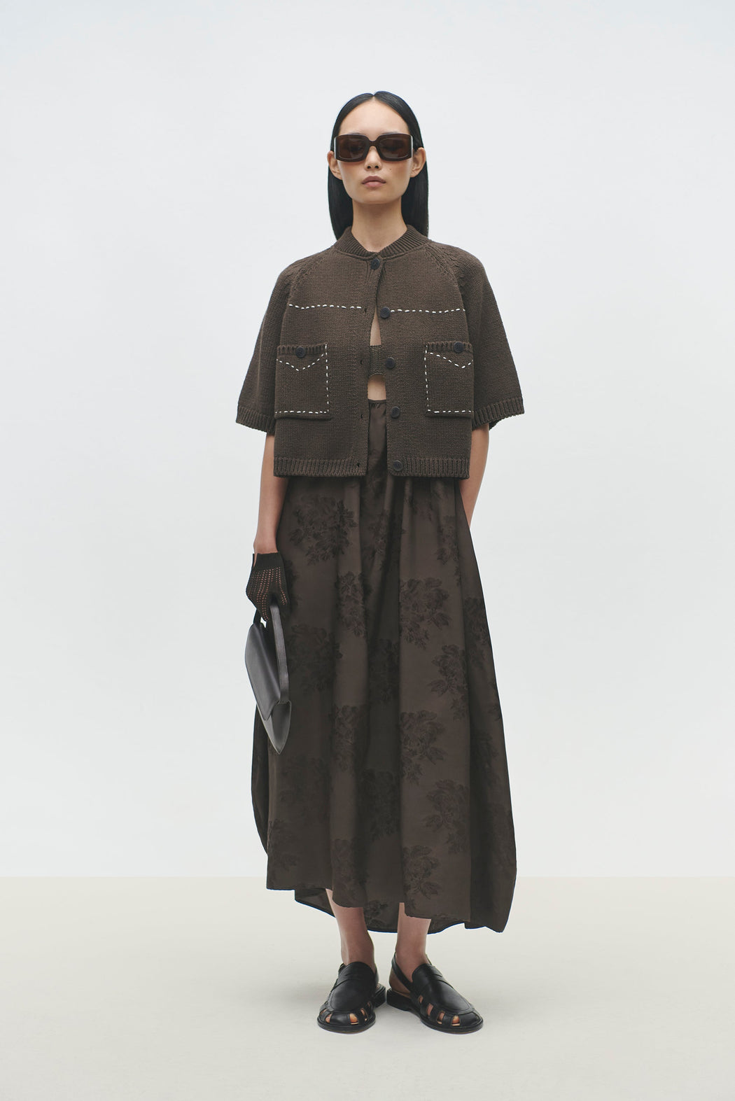 Cordera | COTTON STITCHED TOP | BROWN | Hazel & Rose | Minneapolis