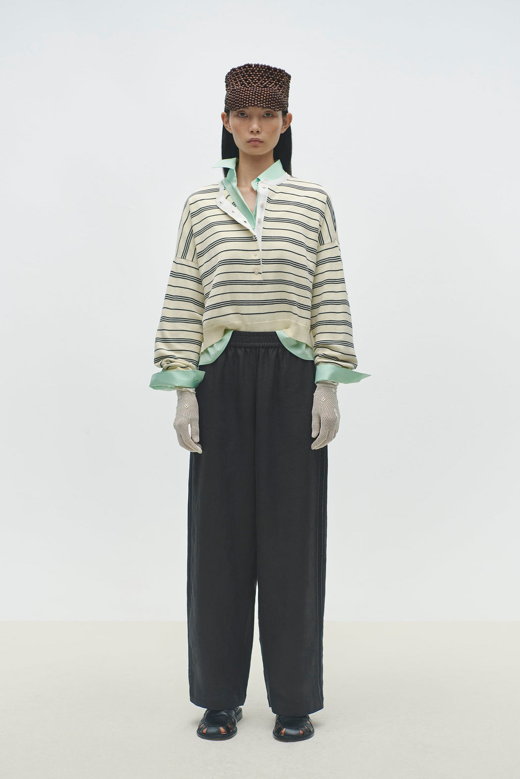 Cordera | LINEN PANTS WITH LACE | BLACK | Hazel & Rose | Minneapolis